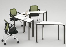 移動新象（xiàng）牙白+炭黑折疊桌